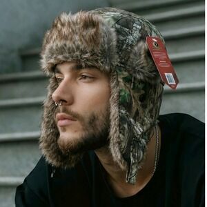 Hot Shot Men's Size L/XL Trapper Hat Real Tree APX Green Camoflauge Winter NWT